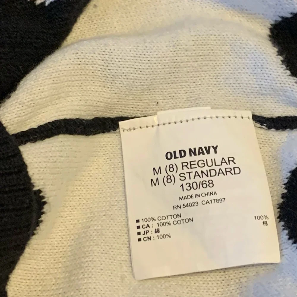 Old Navy Skirt Double Knit Black with White Polka Dots Girls Size Med 8